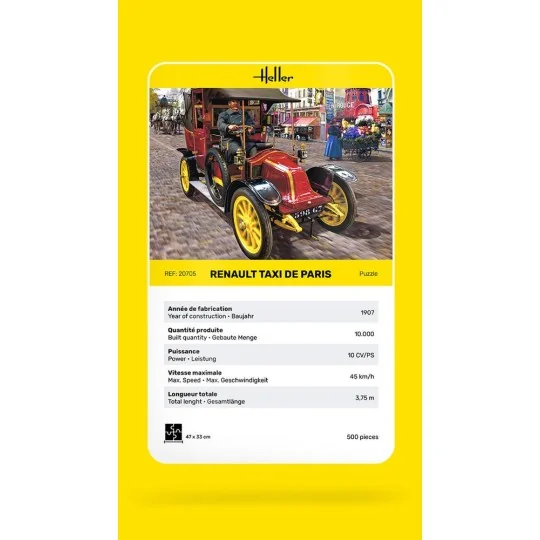 Renault Taxi Puzzle from Paris, 500 pieces Heller Heller HEL-20705 - 4 HEL-20705-Renault Taxi Puzzle from Paris, 500 pieces Heller - HEL-20705