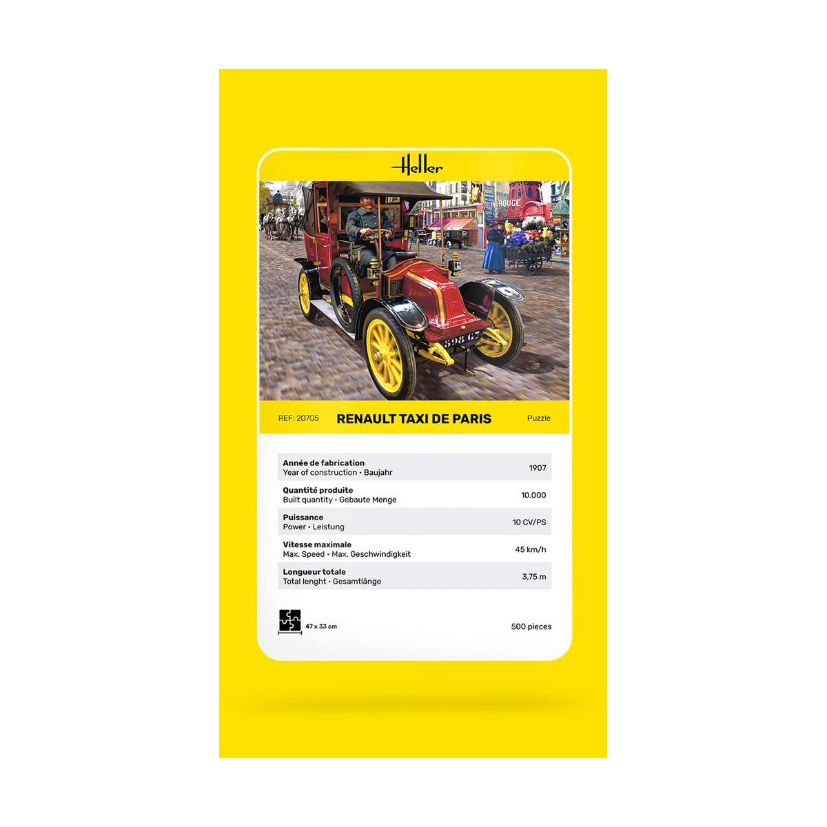 Renault Taxi Puzzle from Paris, 500 pieces Heller Heller HEL-20705 - 4 Renault Taxi Puzzle from Paris, 500 pieces Heller Heller HEL-20705 - 4
