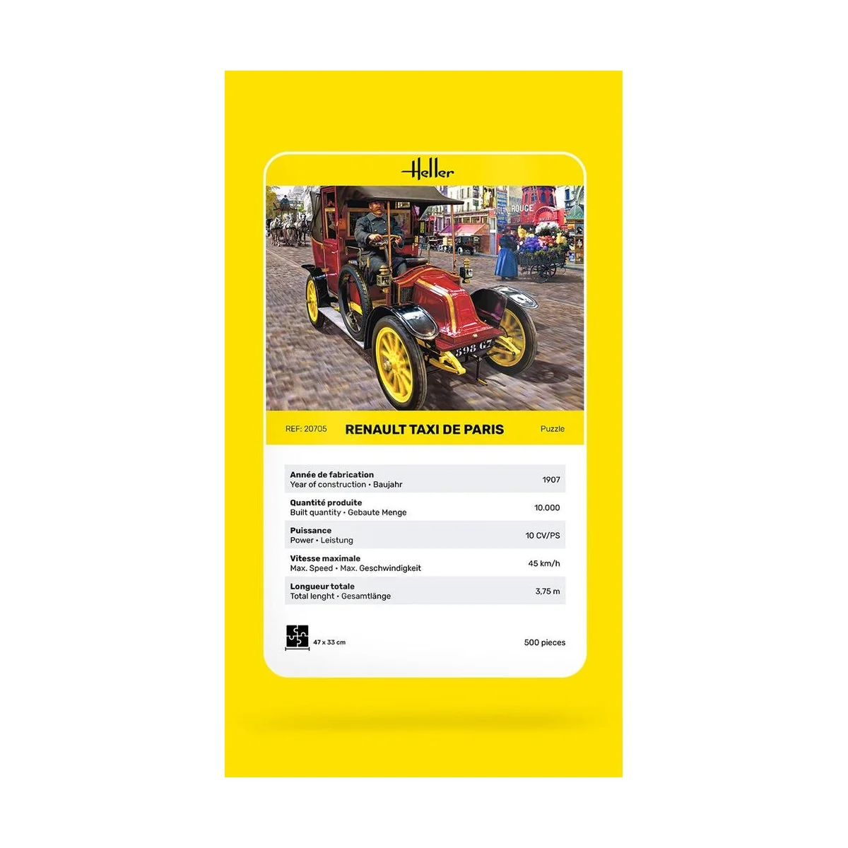 Renault Taxi Puzzle from Paris, 500 pieces Heller Heller HEL-20705 - 4 Renault Taxi Puzzle from Paris, 500 pieces Heller Heller HEL-20705 - 4