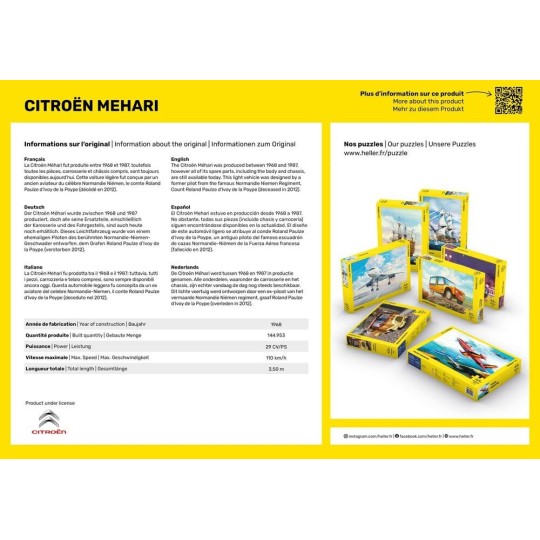 HEL-20760-Puzzle Citroën Mehari, 500 pièces Heller