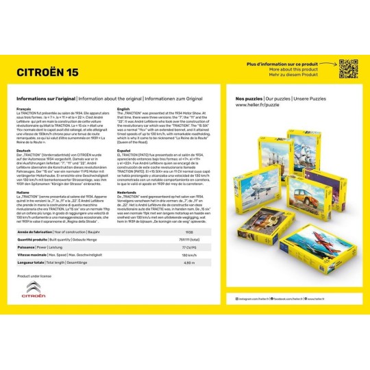 HEL-20743-Puzzle Renault Estafette, 500 pièces Heller