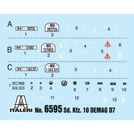 I6595-Vehicle Sd.Kfz.10 & Le.IG 18 & Servants 1/35 Italeri