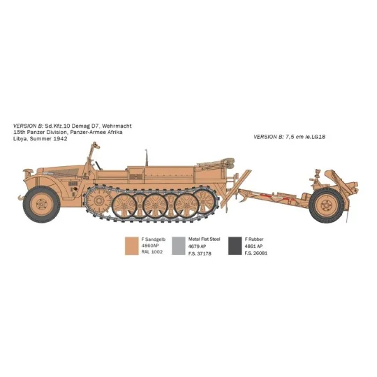Vehicle Sd.Kfz.10 & Le.IG 18 & Servants 1/35 Italeri Italeri I6595 - 5 I6595-Vehicle Sd.Kfz.10 & Le.IG 18 & Servants 1/35 Italeri - I6595