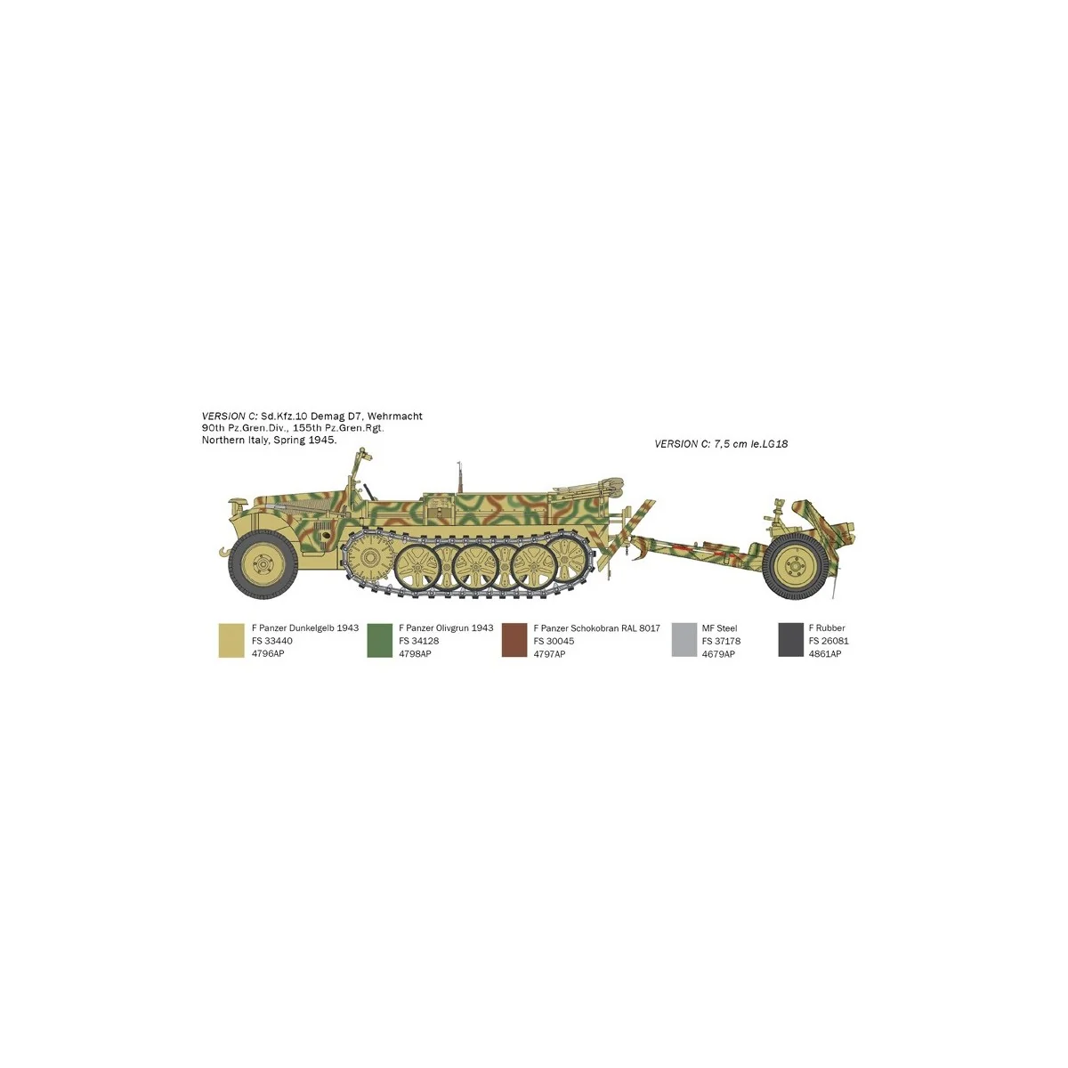 Vehicle Sd.Kfz.10 & Le.IG 18 & Servants 1/35 Italeri Italeri I6595 - 6 Vehicle Sd.Kfz.10 & Le.IG 18 & Servants 1/35 Italeri Italeri I6595 - 6
