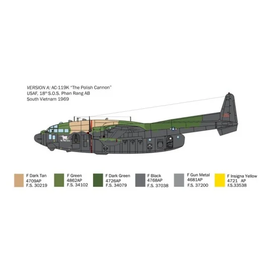 Aircraft AC-119K Stinger 1/72 Italeri Italeri I1468 - 4 I1468-Aircraft AC-119K Stinger 1/72 Italeri - I1468