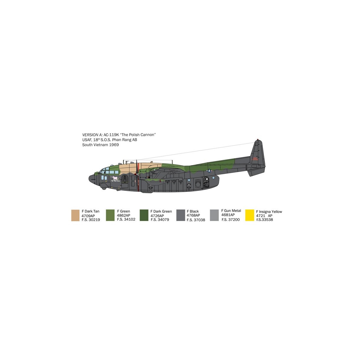 Aircraft AC-119K Stinger 1/72 Italeri Italeri I1468 - 4 Aircraft AC-119K Stinger 1/72 Italeri Italeri I1468 - 4