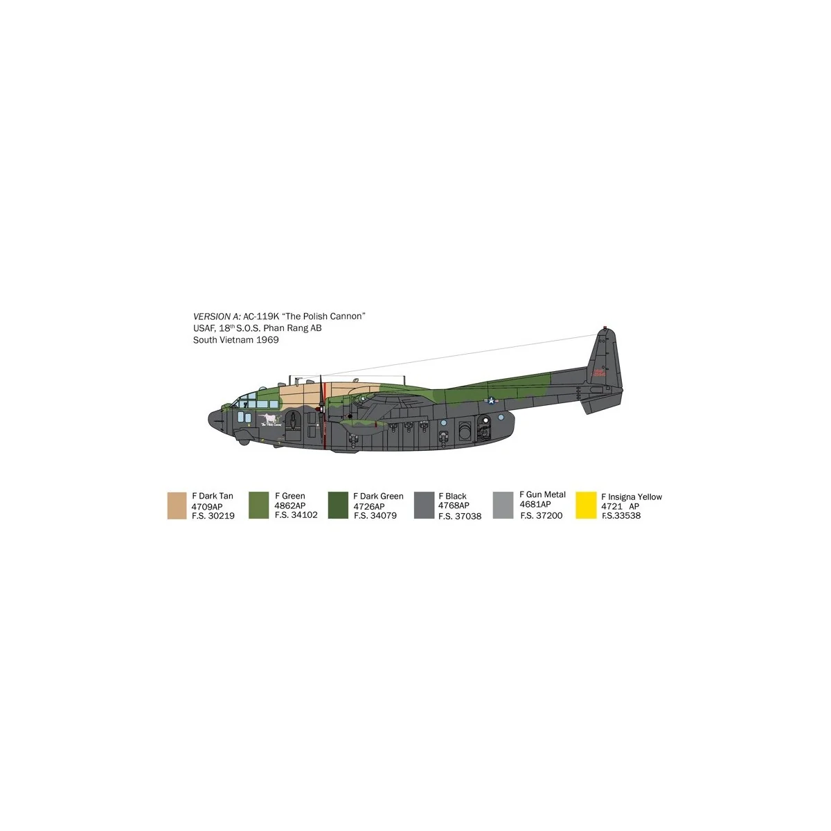 Aircraft AC-119K Stinger 1/72 Italeri Italeri I1468 - 4 Aircraft AC-119K Stinger 1/72 Italeri Italeri I1468 - 4
