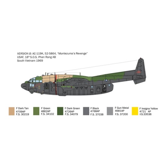 Aircraft AC-119K Stinger 1/72 Italeri Italeri I1468 - 5 I1468-Aircraft AC-119K Stinger 1/72 Italeri - I1468