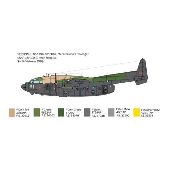 Aircraft AC-119K Stinger 1/72 Italeri Italeri I1468 - 5 I1468-Aircraft AC-119K Stinger 1/72 Italeri - I1468