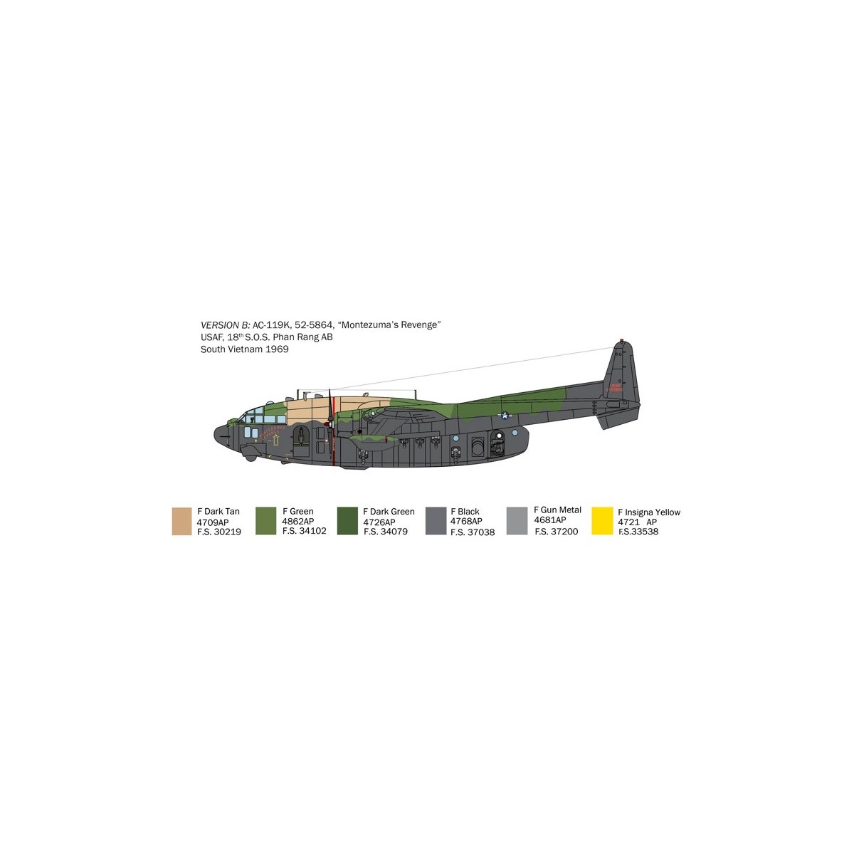 Aircraft AC-119K Stinger 1/72 Italeri Italeri I1468 - 5 Aircraft AC-119K Stinger 1/72 Italeri Italeri I1468 - 5