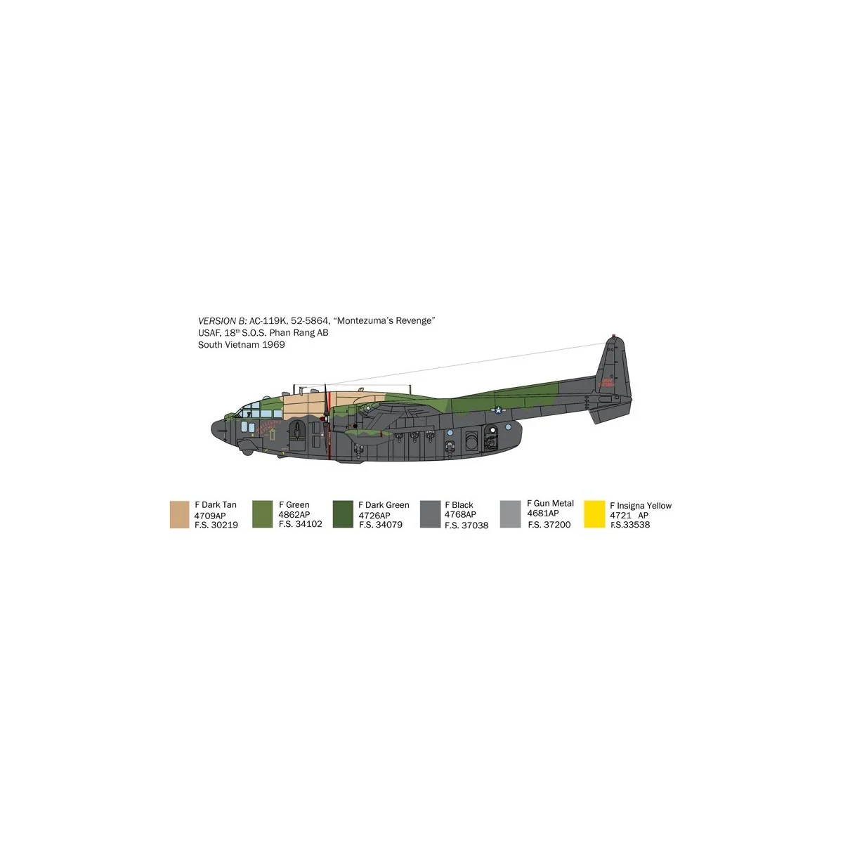 Aircraft AC-119K Stinger 1/72 Italeri Italeri I1468 - 5 Aircraft AC-119K Stinger 1/72 Italeri Italeri I1468 - 5