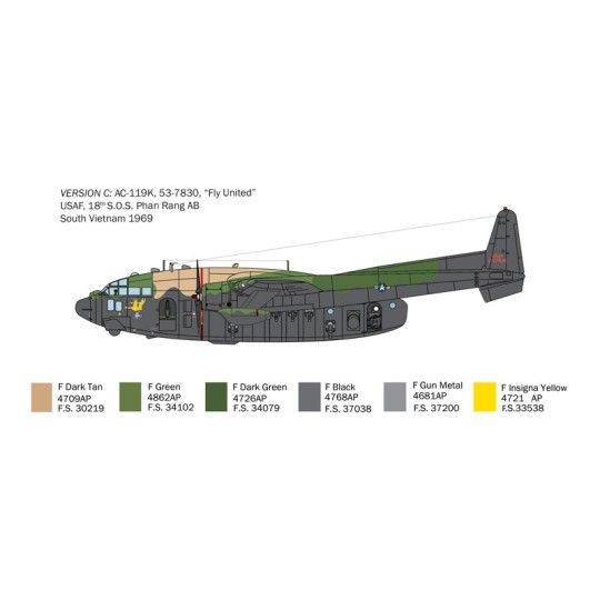 Aircraft AC-119K Stinger 1/72 Italeri Italeri I1468 - 6 I1468-Aircraft AC-119K Stinger 1/72 Italeri - I1468