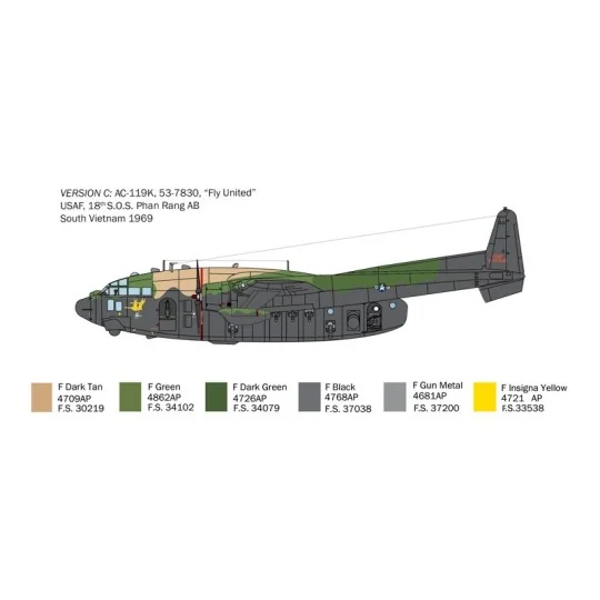 Aircraft AC-119K Stinger 1/72 Italeri Italeri I1468 - 6 I1468-Aircraft AC-119K Stinger 1/72 Italeri - I1468