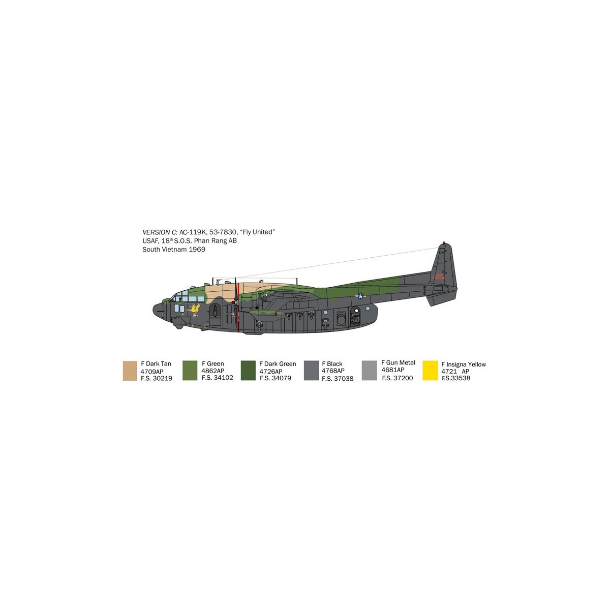 Aircraft AC-119K Stinger 1/72 Italeri Italeri I1468 - 6 Aircraft AC-119K Stinger 1/72 Italeri Italeri I1468 - 6