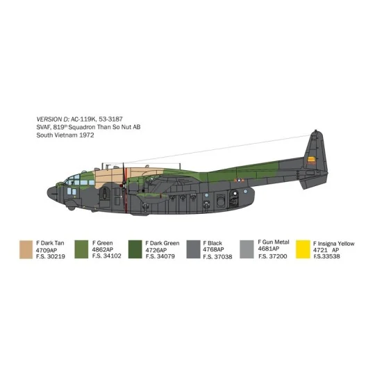 Aircraft AC-119K Stinger 1/72 Italeri Italeri I1468 - 7 I1468-Aircraft AC-119K Stinger 1/72 Italeri - I1468