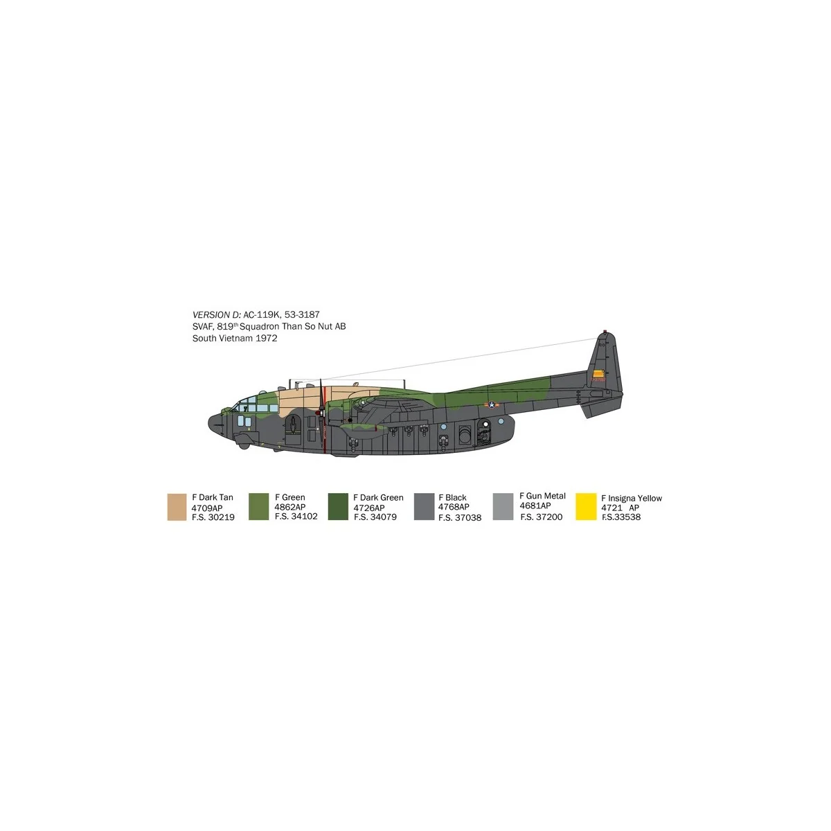 Aircraft AC-119K Stinger 1/72 Italeri Italeri I1468 - 7 Aircraft AC-119K Stinger 1/72 Italeri Italeri I1468 - 7