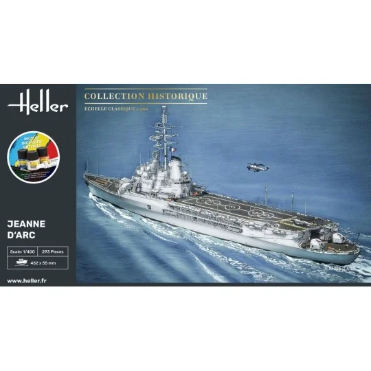 HEL-57034-Bateau Jeanne d'Arc 1/400 Heller + colle et peintures