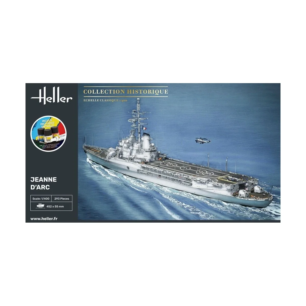 Bateau Jeanne d'Arc 1/400 Heller + colle et peintures Heller HEL-57034 - 2