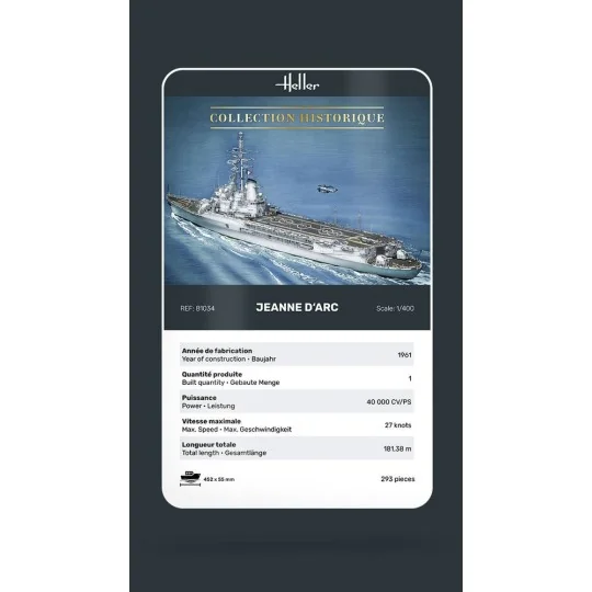 HEL-81034-Boat Jeanne d'Arc 1/400 Heller