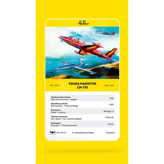 HEL-30510-Fouga Magister CM 170 1/48 Heller