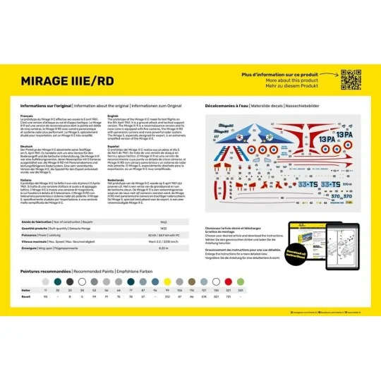 Mirage III E/RD 1/48 Heller Heller HEL-30422 - 3 HEL-30422-Mirage III E/RD 1/48 Heller - HEL-30422