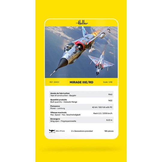 HEL-30422-Mirage III E/RD 1/48 Heller - HEL-30422