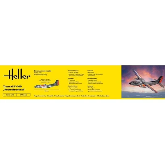 HEL-80358-Avion Transall C-160 Retro Brummel 1/72 Heller