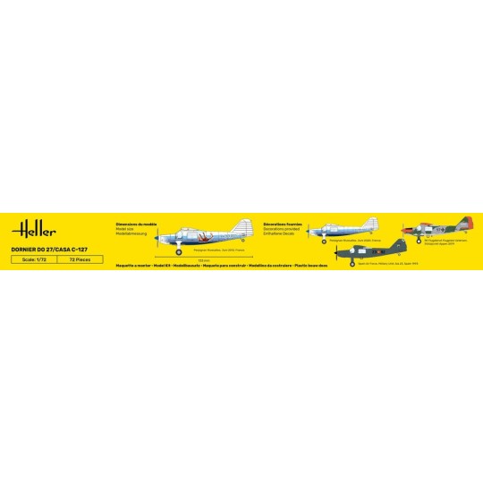 Aircraft Dornier DO 27/CASA C-127 1/72 Heller Heller HEL-30304 - 3 HEL-30304-Aircraft Dornier DO 27/CASA C-127 1/72 Heller - HEL-30304