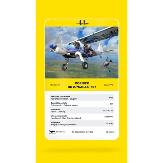 HEL-30304-Aircraft Dornier DO 27/CASA C-127 1/72 Heller