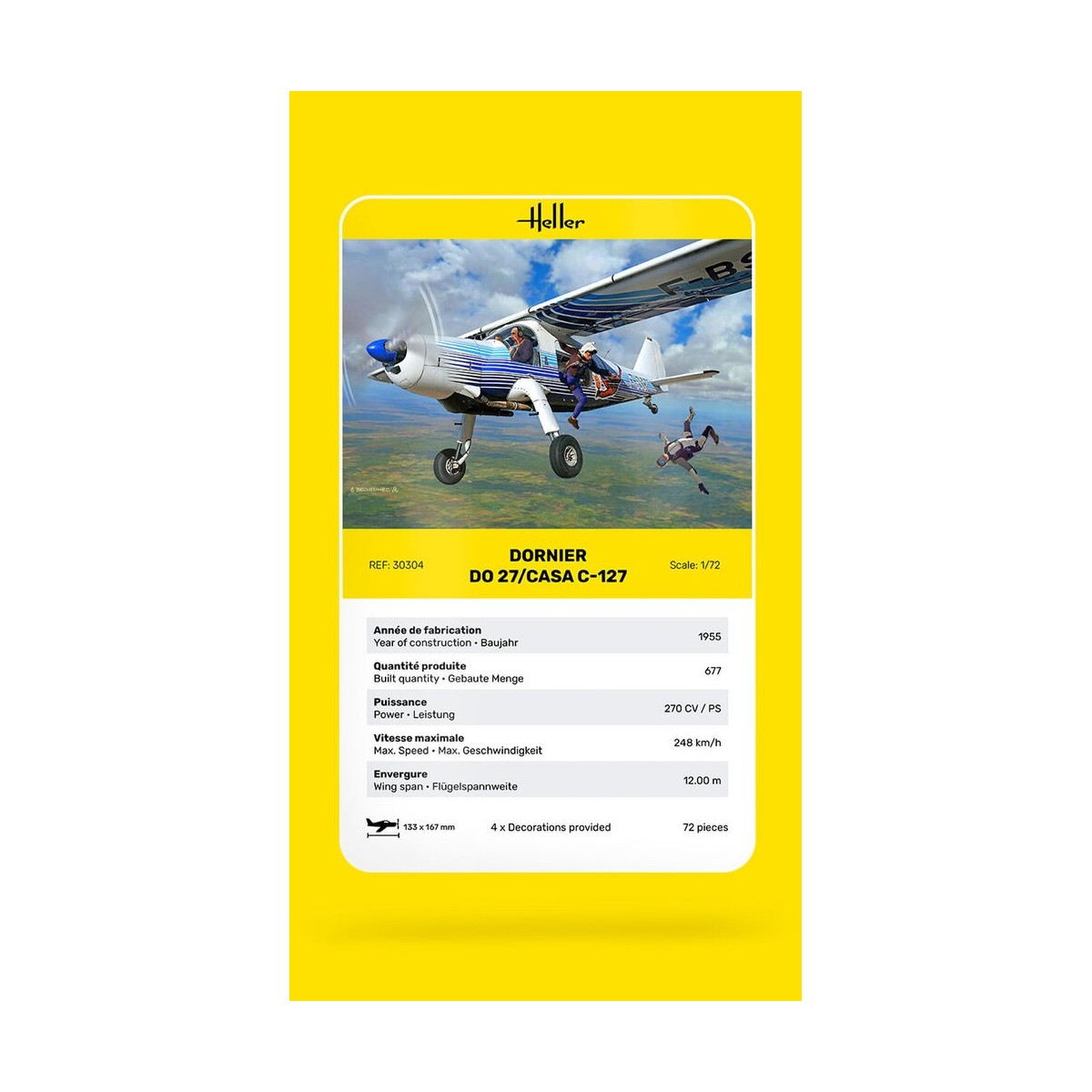 Aircraft Dornier DO 27/CASA C-127 1/72 Heller Heller HEL-30304 - 4 Aircraft Dornier DO 27/CASA C-127 1/72 Heller Heller HEL-30304 - 4