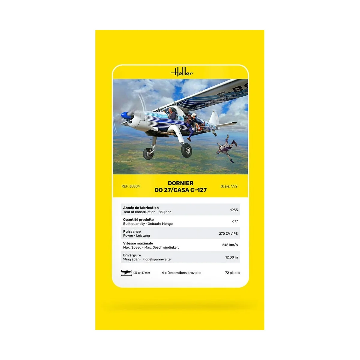 Aircraft Dornier DO 27/CASA C-127 1/72 Heller Heller HEL-30304 - 4 Aircraft Dornier DO 27/CASA C-127 1/72 Heller Heller HEL-30304 - 4