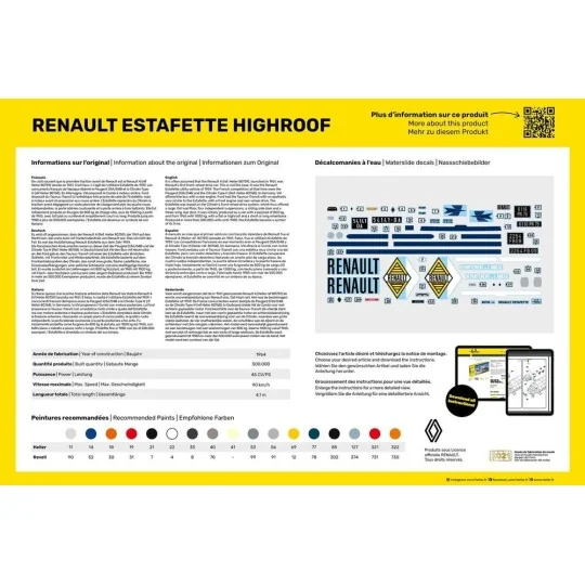 HEL-80740-Renault Estafette High roof1/24 Heller - HEL-80740