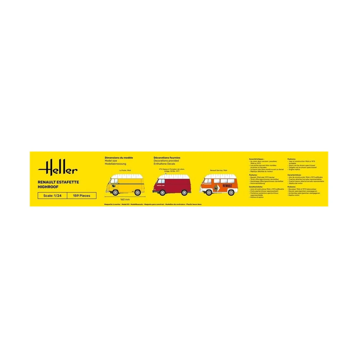 Renault Estafette Toit haut1/24 Heller Heller HEL-80740 - 3 Renault Estafette Toit haut1/24 Heller Heller HEL-80740 - 3