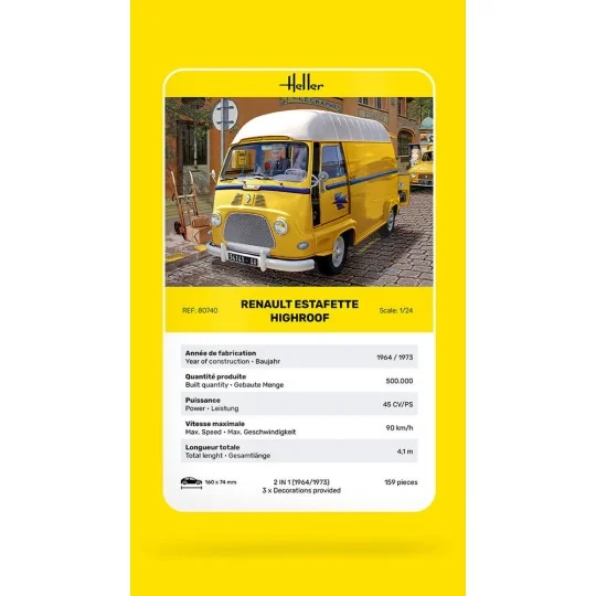 Renault Estafette Toit haut1/24 Heller Heller HEL-80740 - 4 HEL-80740-Renault Estafette Toit haut1/24 Heller - HEL-80740