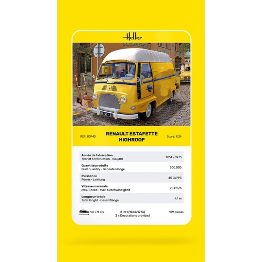 HEL-80740-Renault Estafette High roof1/24 Heller - HEL-80740
