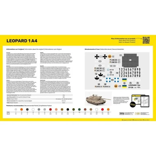 Char Leopard 1A4 1/35 Heller Heller HEL-81126 - 2 HEL-81126-Char Leopard 1A4 1/35 Heller - HEL-81126