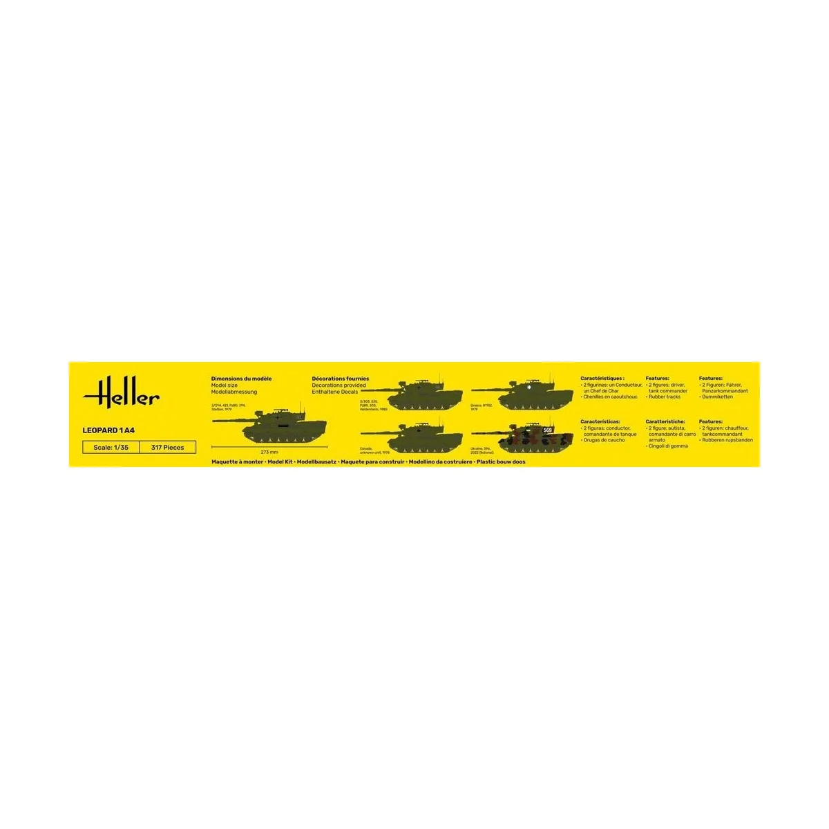 Char Leopard 1A4 1/35 Heller Heller HEL-81126 - 3 Char Leopard 1A4 1/35 Heller Heller HEL-81126 - 3