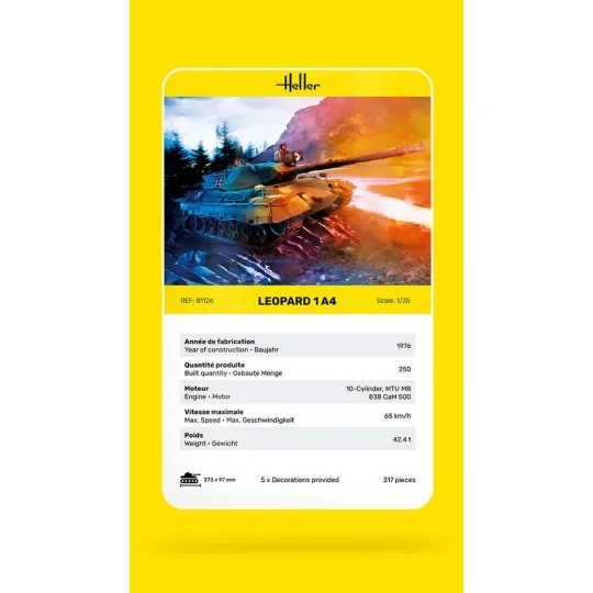 HEL-81126-Leopard 1A4 1/35 Heller tank