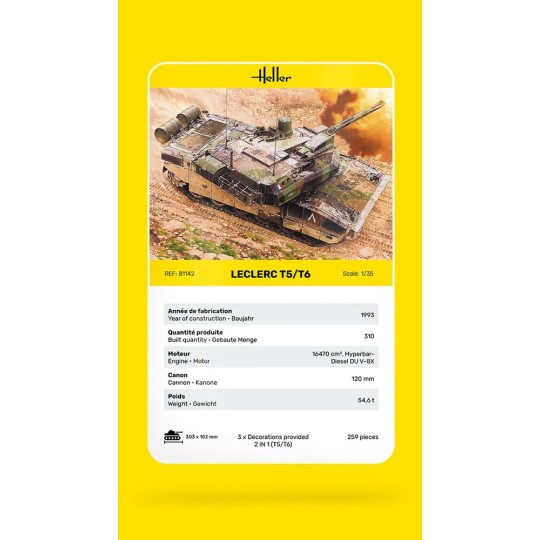 HEL-81142-Leclerc T5/T6 1/35 Heller tank