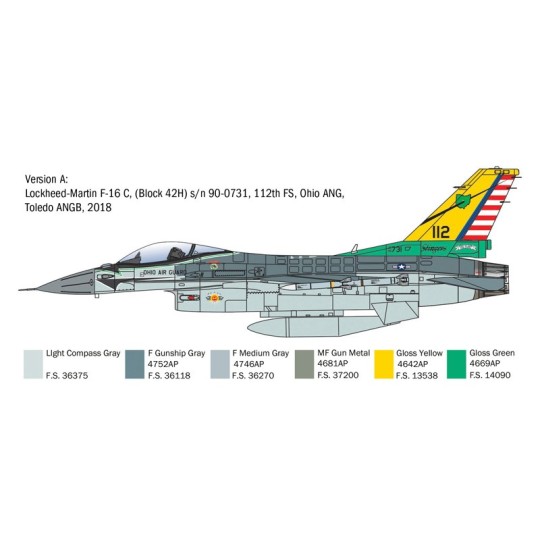 I2825-Avion F-16C Fighting Falcon 1/48 Italeri