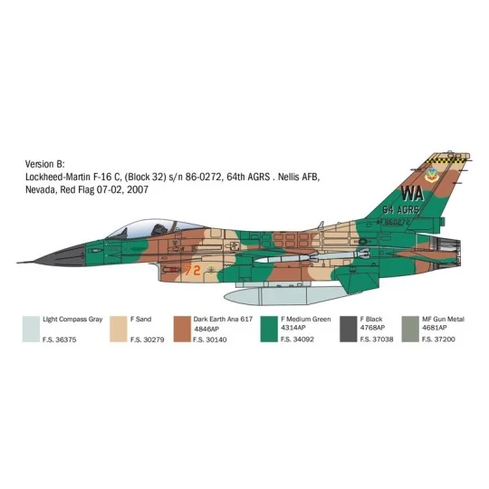 I2825-F-16C Fighting Falcon 1/48 Italeri aircraft