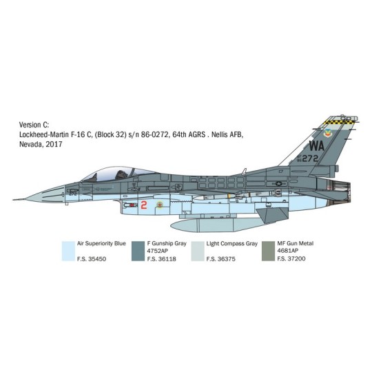 I2825-Avion F-16C Fighting Falcon 1/48 Italeri