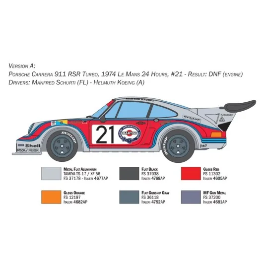 I3625-Porsche Carrera RSR Turbo 1/24 Italeri - I3625
