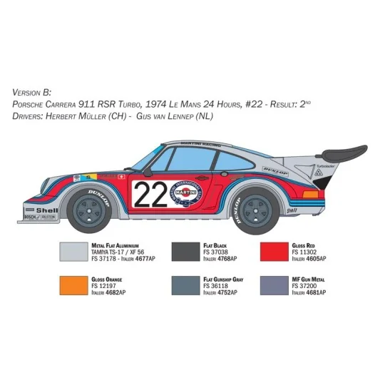 I3625-Porsche Carrera RSR Turbo 1/24 Italeri - I3625