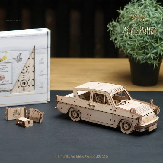 UG-70173-Voiture volante Anglia Harry Potter Puzzle 3D bois UGEARS