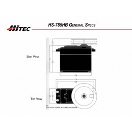 Servo treuil 3.5 tours HS-785HB Hitec 13.2kg.cm, 1.4s/360° Hitec 112785 - 4