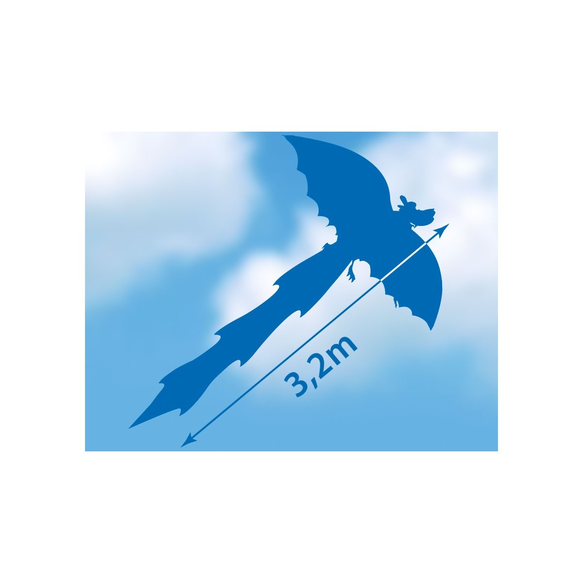 Cerf-volant Dragon 3D 102x320cm - Gunther Gunther GUN-1136 - 2