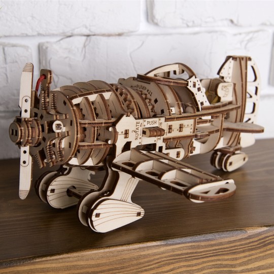 UG-70183-Airplane Mad Hornet Puzzle 3D wood UGEARS