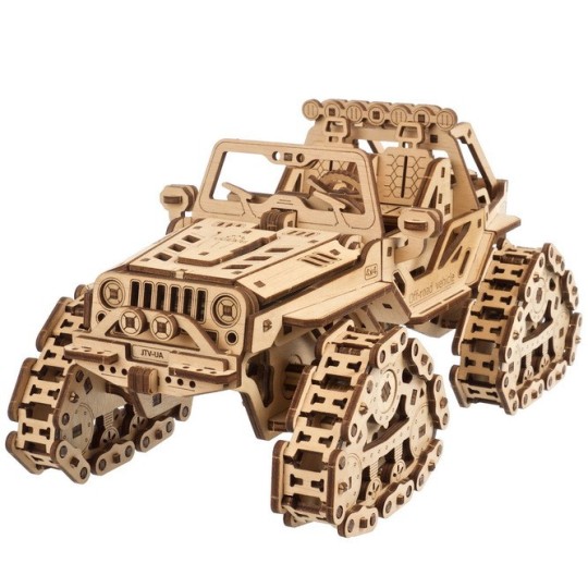 UG-70204-Véhicule tout terrain à chenilles Puzzle 3D bois UGEARS