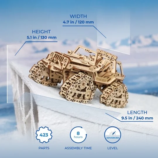UG-70204-UGEARS Wooden Puzzle 3D Tracked All-Terrain Vehicle